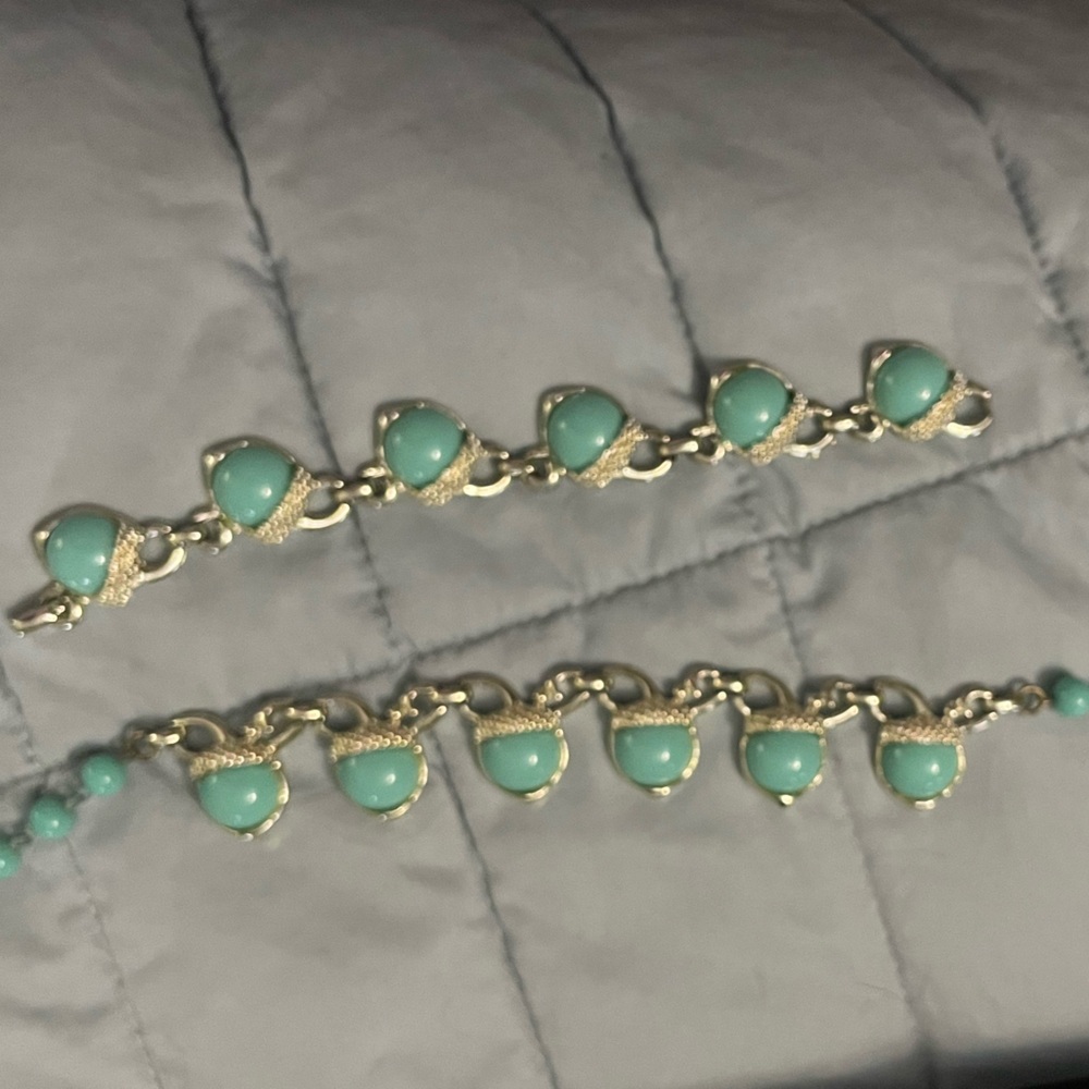 Elegant Turquoise and Gold Women's Jewelry Set